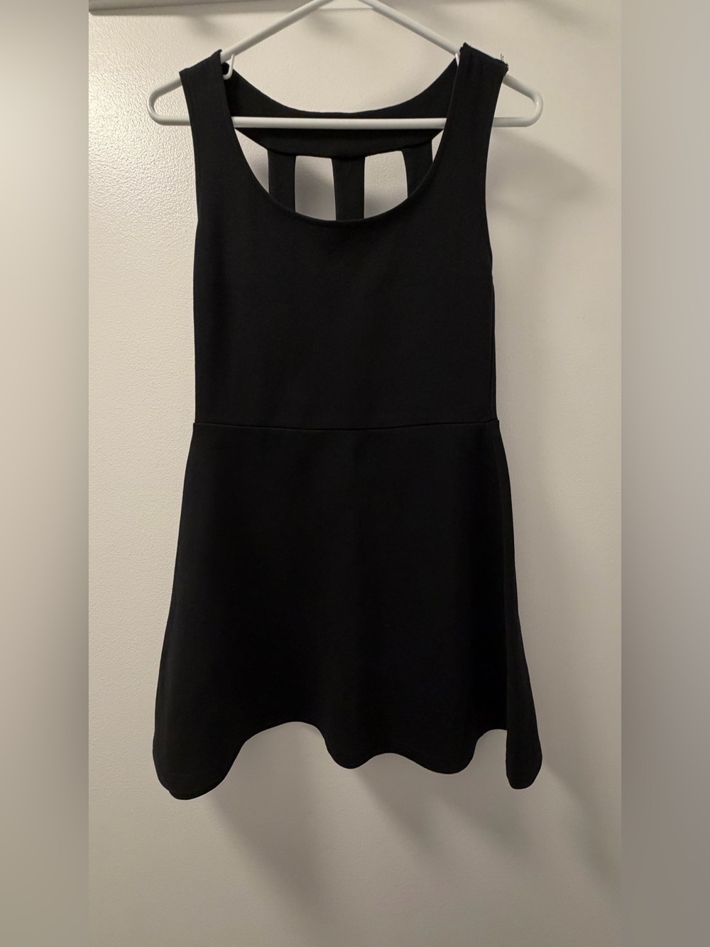 Black Cage-Back Fit & Flare Mini Dress Size Unknown - XS?